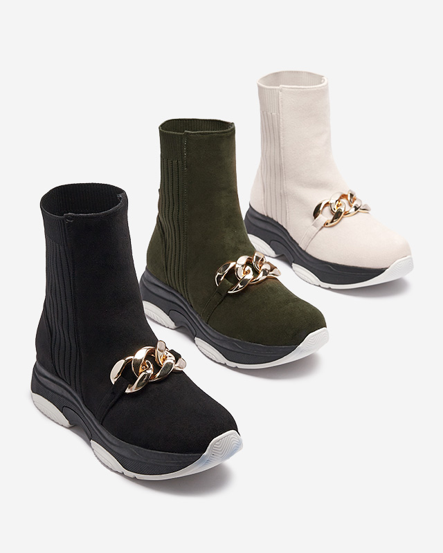 Зелени дамски ботуши от екокожа Cuzitta- Обувки