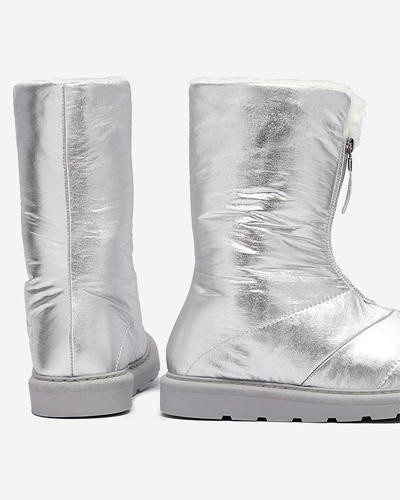 Сребристи дамски обувки a'la snow boots Tirigga- Footwear