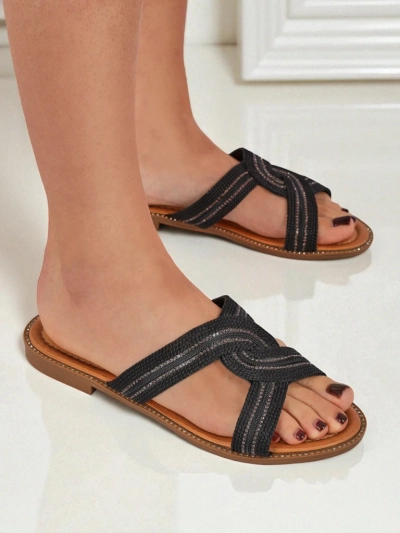 Royalfashion Дамски чехли плетени Woven Breeze