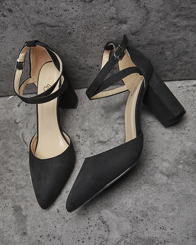 Черни дамски обувки на ток Amagy- Footwear