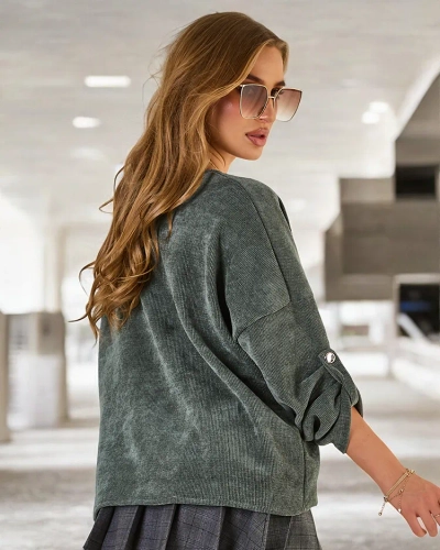 Royalfashion Дамски пуловер с вратовръзка