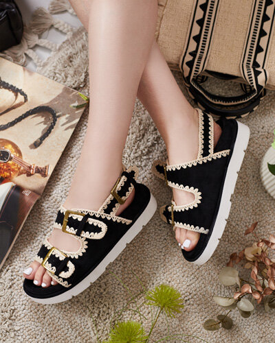 Royalfashion Дамски сандали Lunnay eko от велур