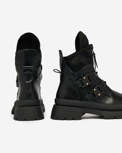 Royalfashion Черни дамски ботуши за багаж, украсени с шипове Dozilda