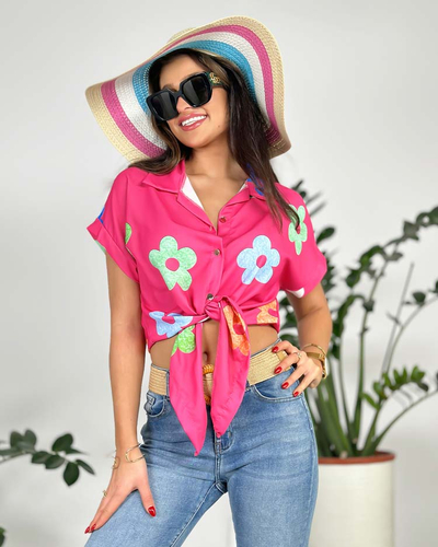 Royalfashion Дамска къса флорална риза