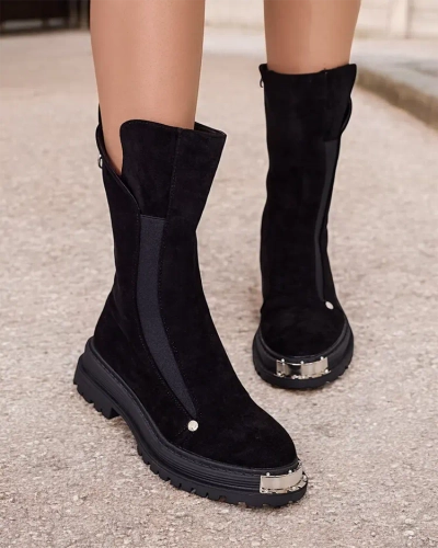 Royalfashion Дамски ботуши от еко велур Homni