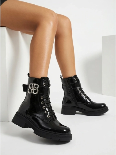 Лакирани дамски еко кожени боти Veuli