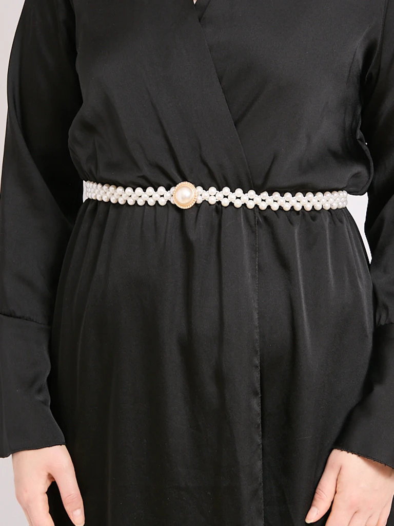 Дамски колан с перли на ластик