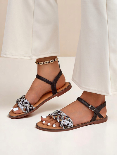 Royalfashion Дамски сандали на равна подметка ColorStrap