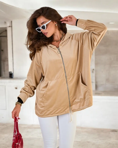 Royalfashion Дамски суитшърт с качулка без цип