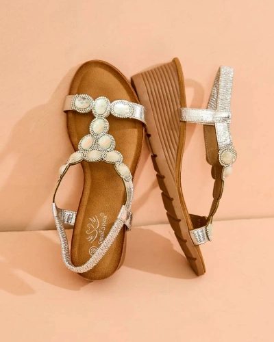 Royalfashion Дамски сандали с цирконий Obrina