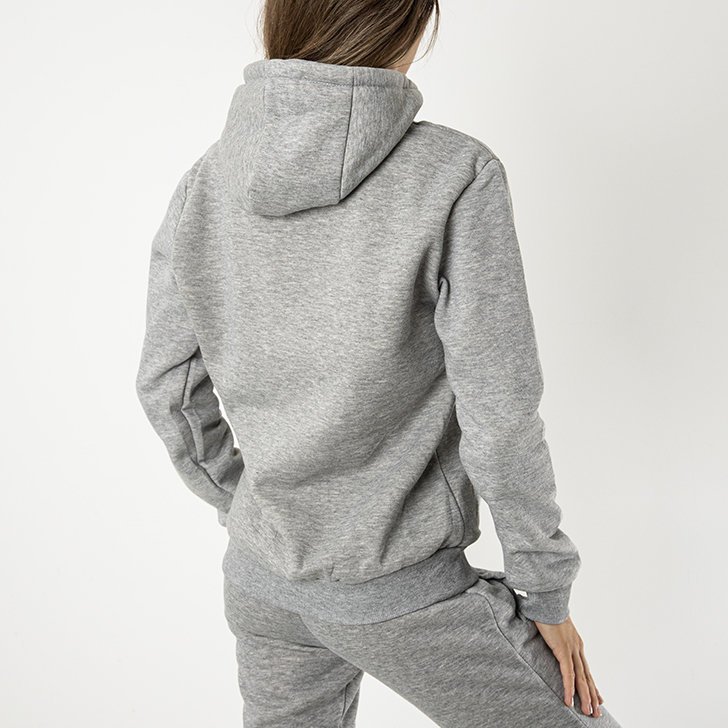 Szara damska ocieplana bluza z kapturem - Odzież