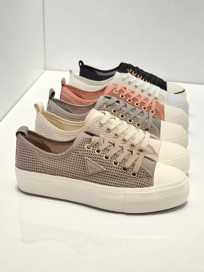 Дамски маратонки Hypatia Mesh светлокафяви за лятото плоска подметка 3см