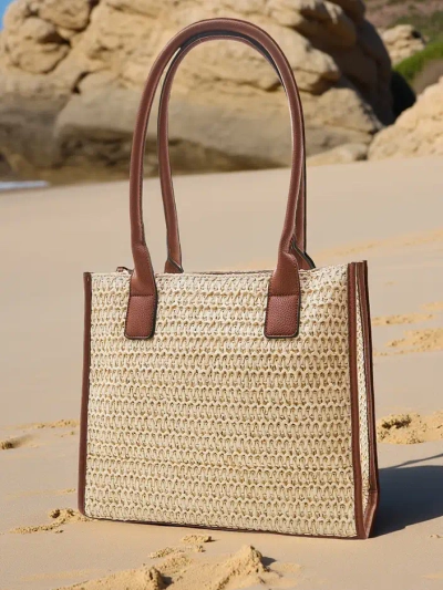 Royalfashion Голяма плажна чанта от слама за жени лято