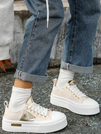 Обувки на платформа Royalfashion за жени Златен свят