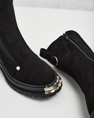 Royalfashion Дамски ботуши от еко велур Homni