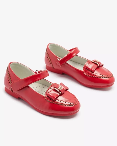 Червени момичешки обувки с панделка Proya- Footwear