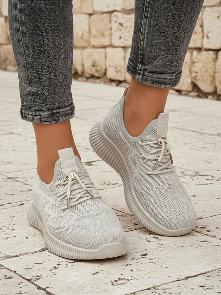 Aurelia Bianca – бели дамски сникърси Royalfashion на равна подметка