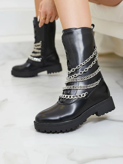 Royalfashion Дамски ботуши тип "багер" в черно Goserre