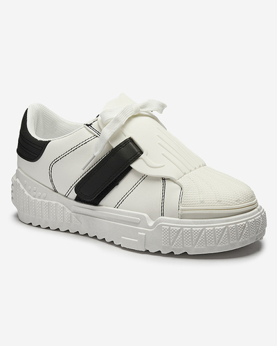 Черно-бели дамски спортни обувки с гумени вложки Inika - Обувки