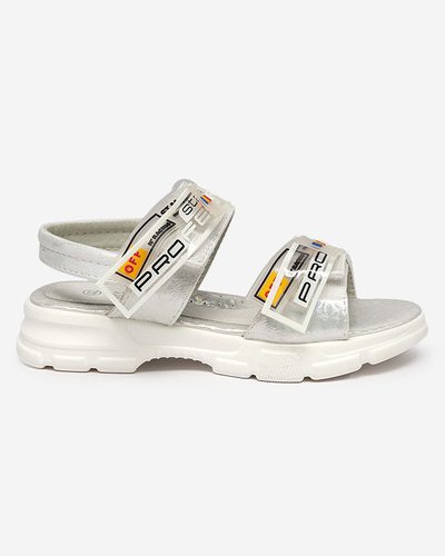 Białe dziecięce sandałki zapinane na rzepy Keris - Obuwie