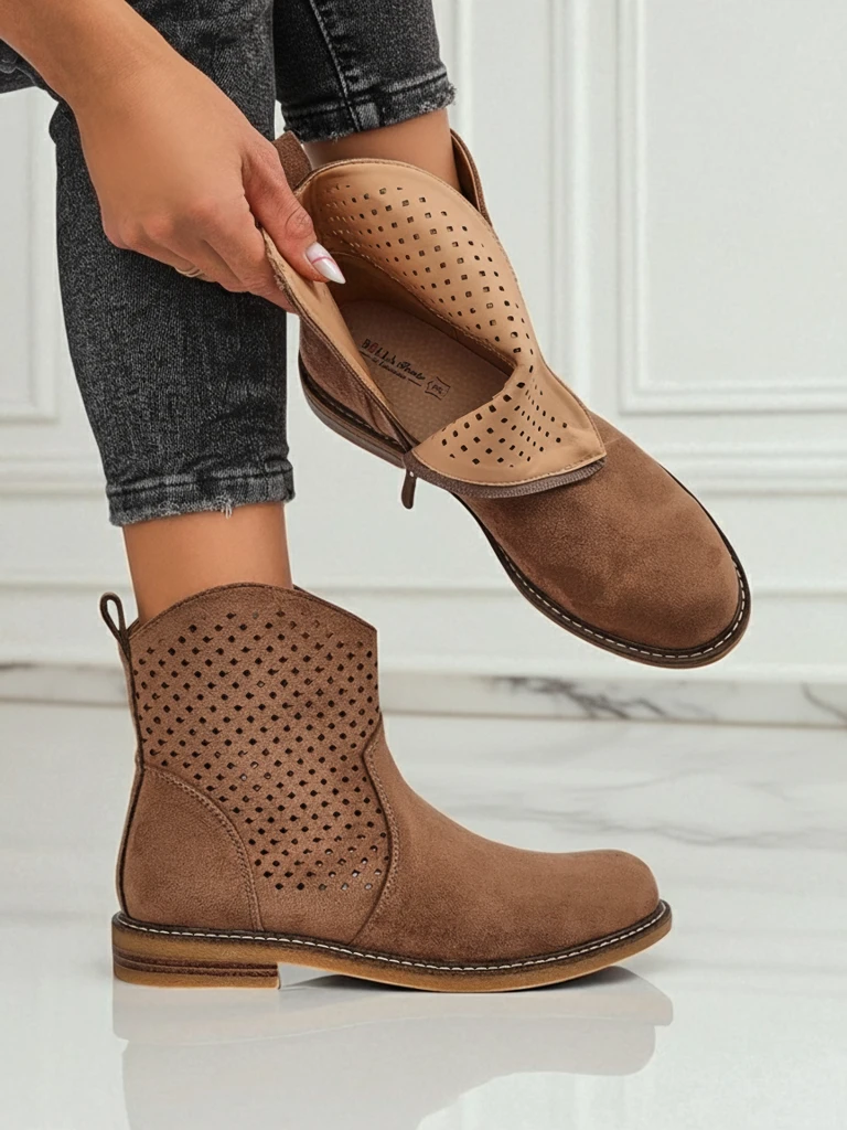 Royalfashion Дамски ажурни боти Toffas