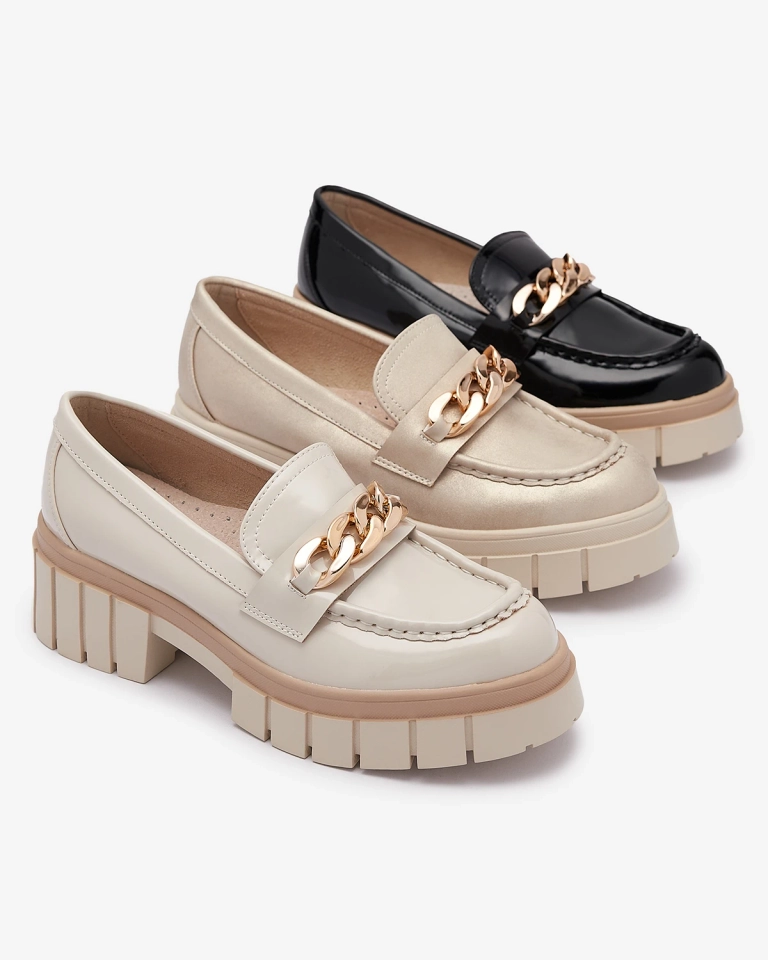 Лакирани дамски мокасини в черно Aquan- Footwear