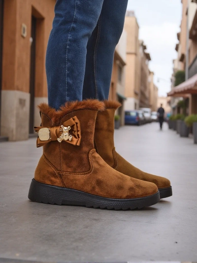 Royalfashion Женски снежни ботуши с панделка Kiebbi