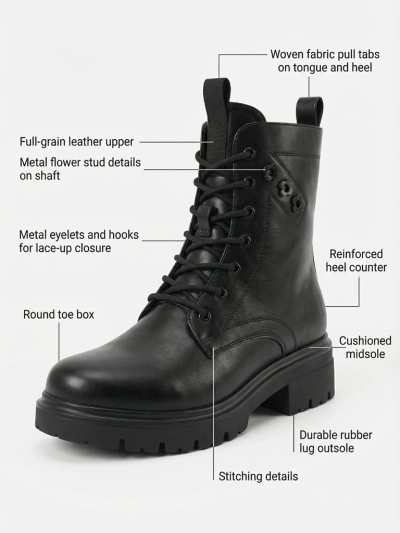 Дамски еко кожени боти с връзки Nometa