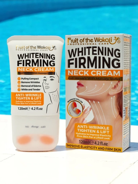 Стягащ и озаряващ крем за шия с масажор