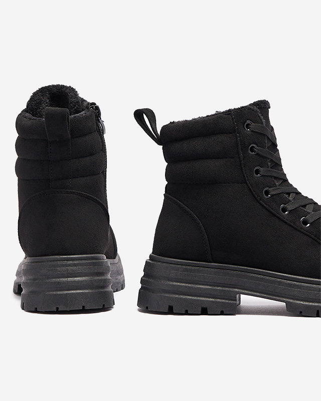 Дамски изолирани ботуши тип "трапер" в черен цвят Tivica - Обувки