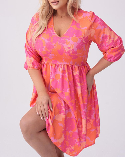 Royalfashion Дамска рокля с дължина до коляното и принт PLUS SIZE