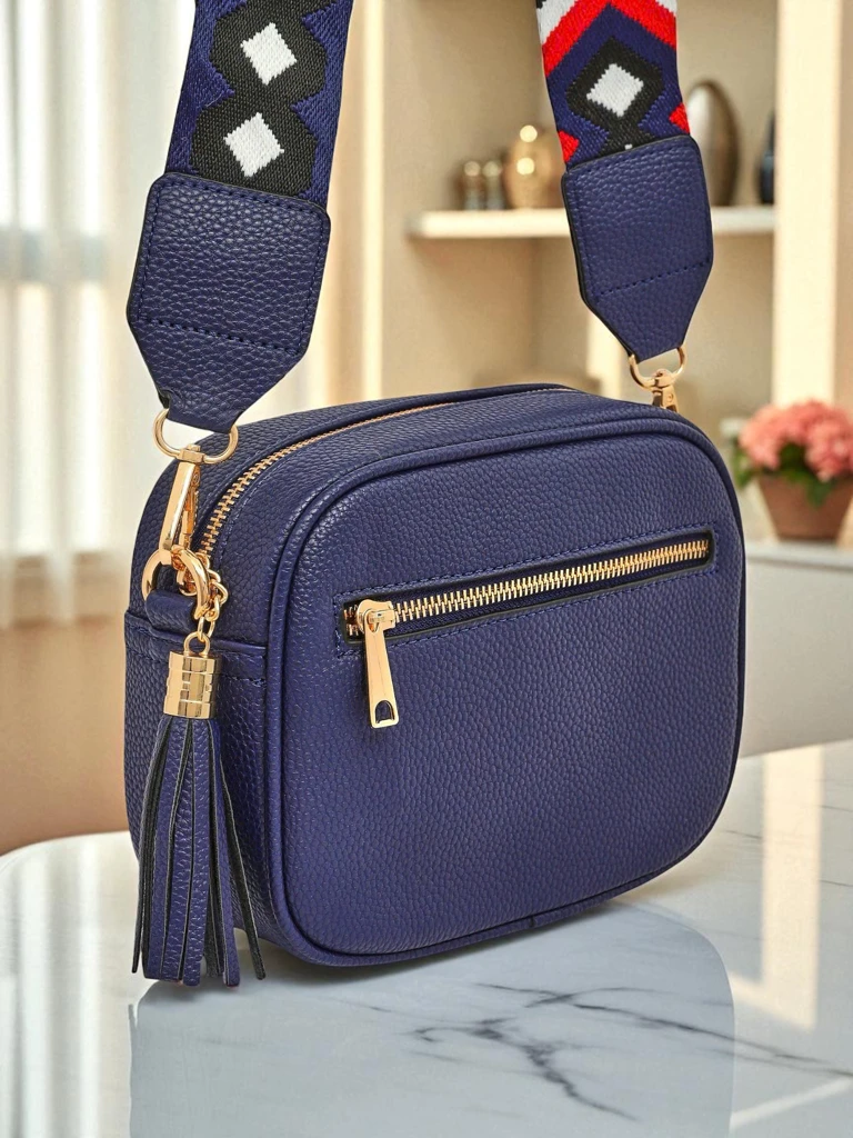 Royalfashion Малка дамска чанта от еко кожа с цветна каишка Kovi Lace