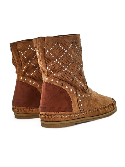 Боти до глезена за жени Royalfashion с ниска платформа и пиронче Индийски стил