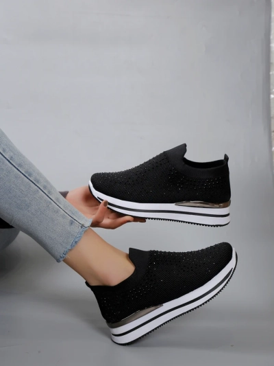 Royalfashion Дамски спортни обувки тип слънчоглед с камъчета Ceromie