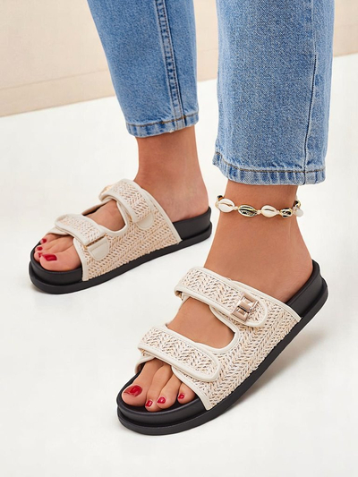 Royalfashion дамски чехли с плетена Delibeli