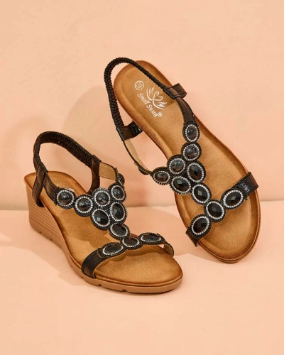 Royalfashion Дамски сандали с цирконий Obrina