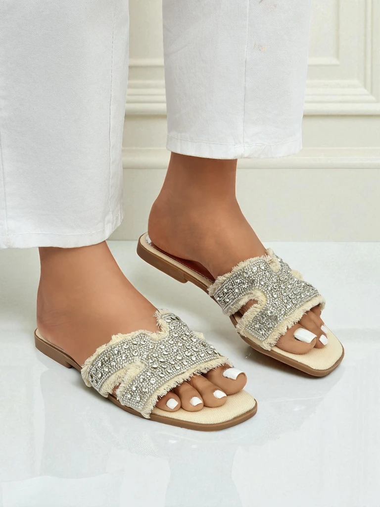 Royalfashion Дамски сандали с камъни CrystalEase