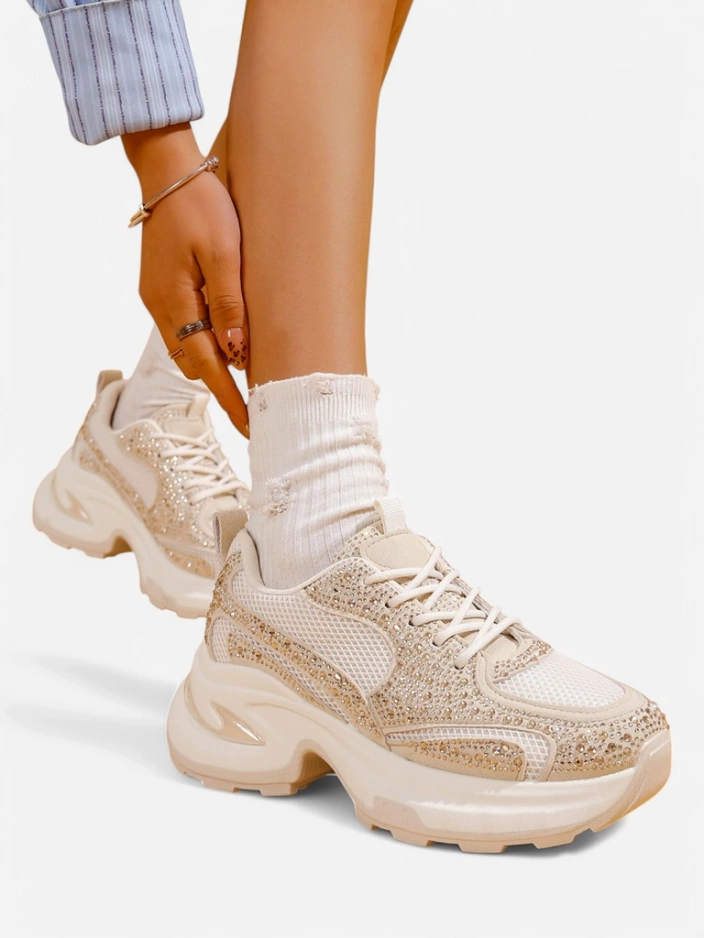 Дамски спортни маратонки Royalfashion с камъни блестящи Bloss