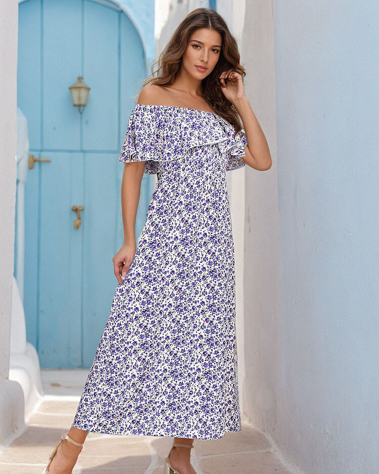 Royalfashion Дамска миди рокля a'la hiszpanka