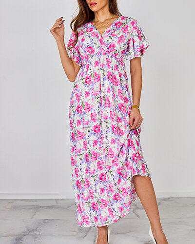 Royalfashion Дамска флорална миди рокля