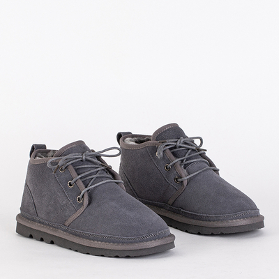 Детски Боти Luna Гълъбово Сиви Кожени Удобни за Зимата