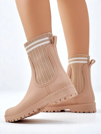 Женски дъждовни ботуши Royalfashion с високо текстилно вмъкване Scarlesa