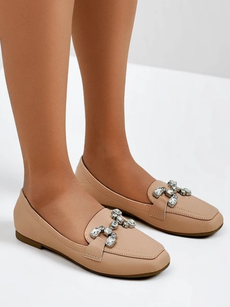 Royalfashion дамски мокасини с камъни Лесила