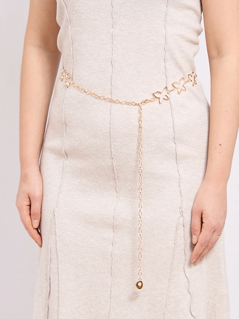 Дамски метален колан Aurelia Motyl с елегантна верижка – 115 см