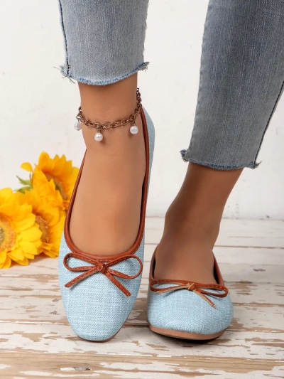 Royalfashion Дамски балерини с блестящи елементи и панделка Aramie