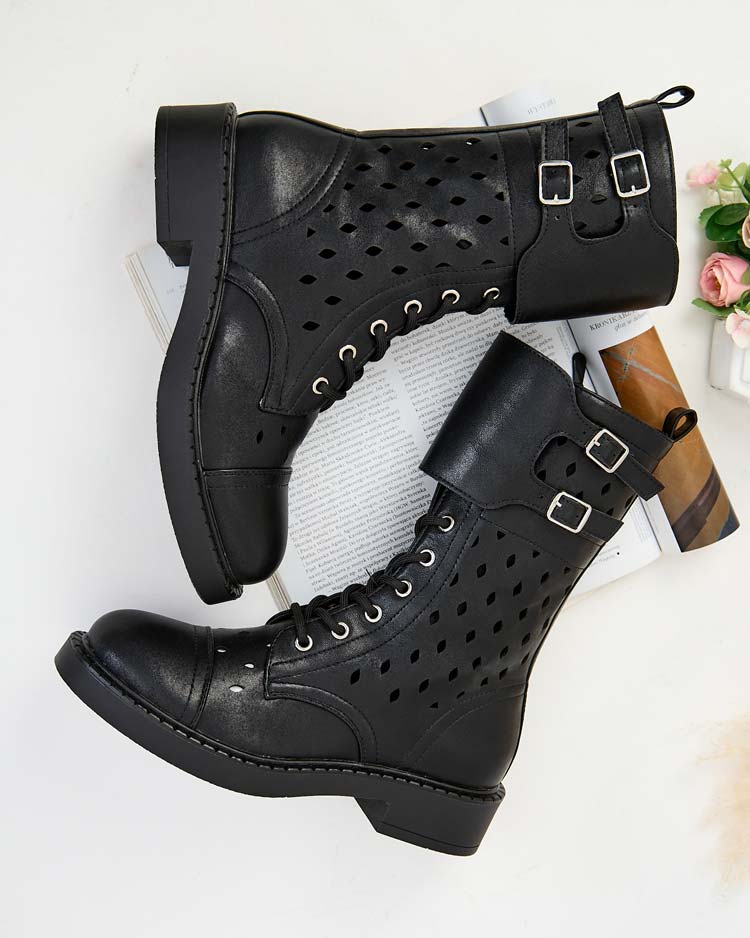 Royalfashion Дамски ботуши с ажурна дантела Belsel