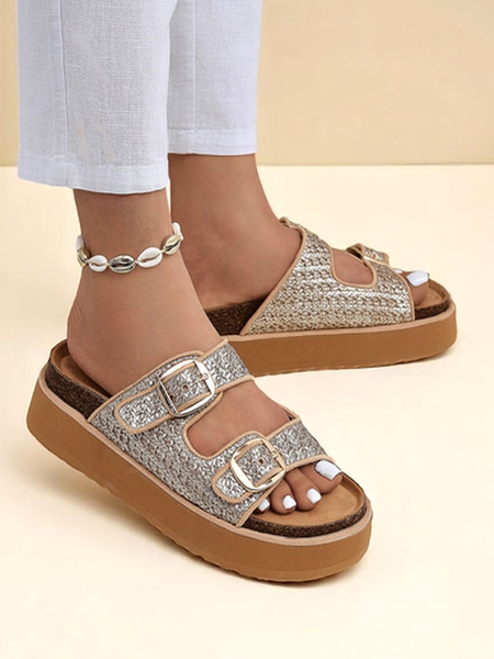 Royalfashion Дамски джапанки на платформа Nora Woven