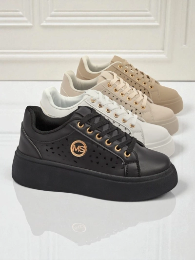 Aurelia Nero - Черна платформа Royalfashion от еко кожа, модел LH201-8