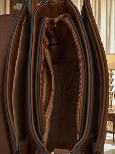 Дамска чанта Luna Тъмнoкафява Екокожена Елегантна