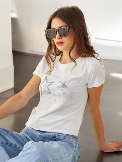 Royalfashion Женска памучна тениска STARS